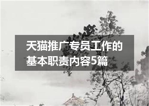 天猫推广专员工作的基本职责内容5篇