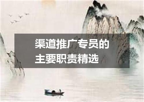 渠道推广专员的主要职责精选