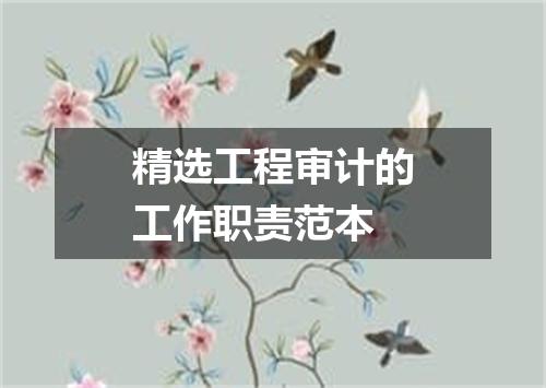 精选工程审计的工作职责范本