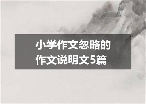 小学作文忽略的作文说明文5篇