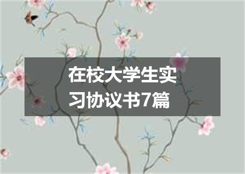 在校大学生实习协议书7篇