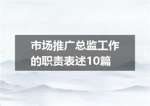 市场推广总监工作的职责表述10篇