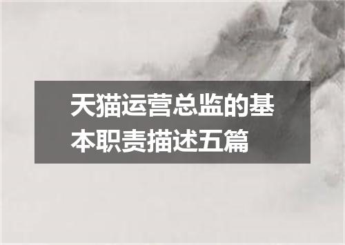 天猫运营总监的基本职责描述五篇