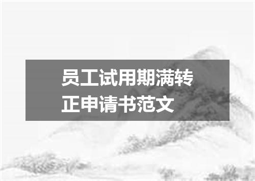 员工试用期满转正申请书范文