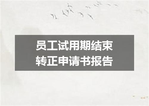 员工试用期结束转正申请书报告