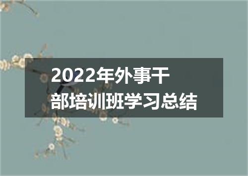 2022年外事干部培训班学习总结