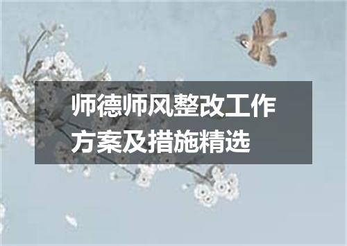 师德师风整改工作方案及措施精选