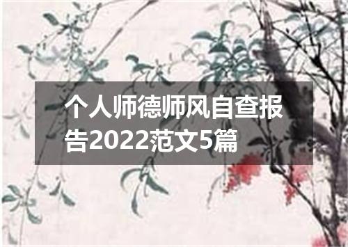 个人师德师风自查报告2022范文5篇