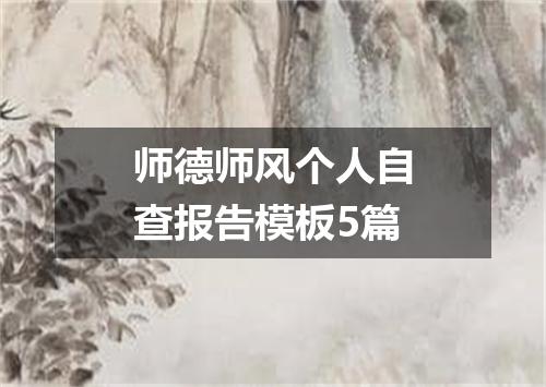 师德师风个人自查报告模板5篇