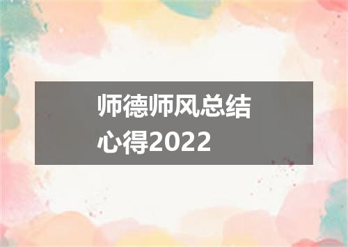 师德师风总结心得2022