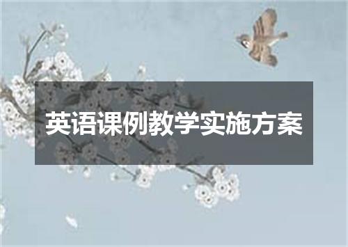 英语课例教学实施方案