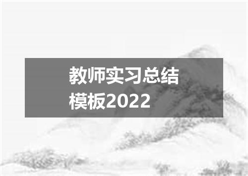 教师实习总结模板2022