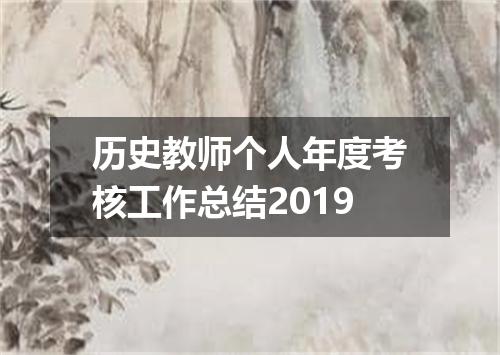 历史教师个人年度考核工作总结2019