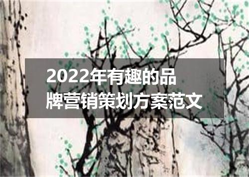 2022年有趣的品牌营销策划方案范文