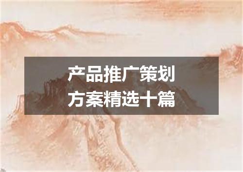 产品推广策划方案精选十篇
