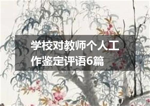 学校对教师个人工作鉴定评语6篇