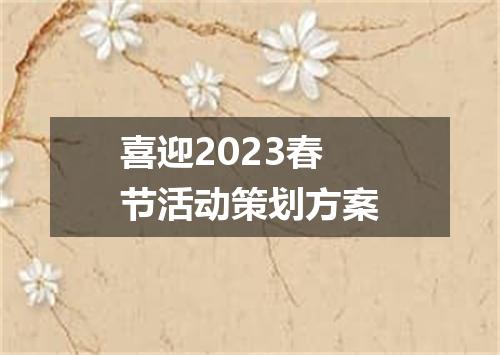 喜迎2023春节活动策划方案
