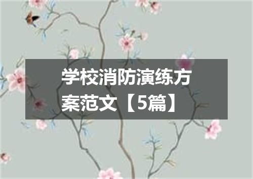 学校消防演练方案范文【5篇】