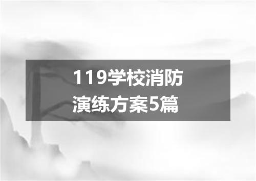 119学校消防演练方案5篇