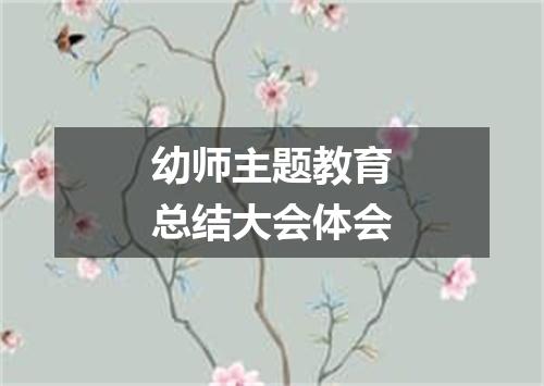 幼师主题教育总结大会体会
