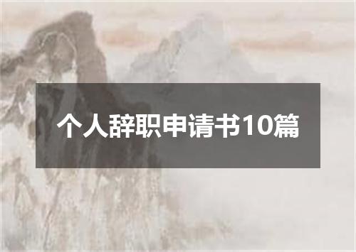 个人辞职申请书10篇