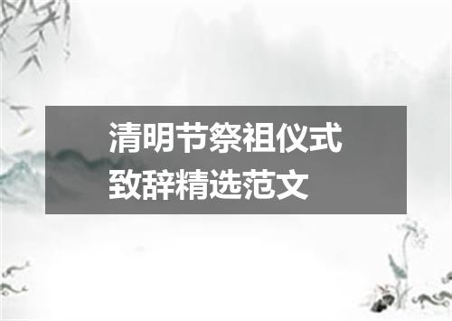 清明节祭祖仪式致辞精选范文