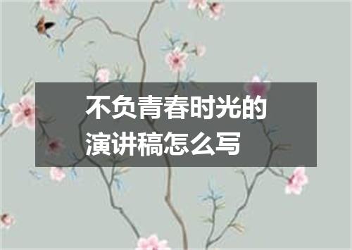 不负青春时光的演讲稿怎么写