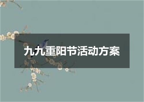 九九重阳节活动方案