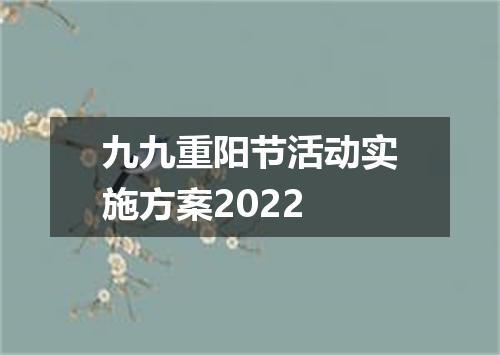 九九重阳节活动实施方案2022