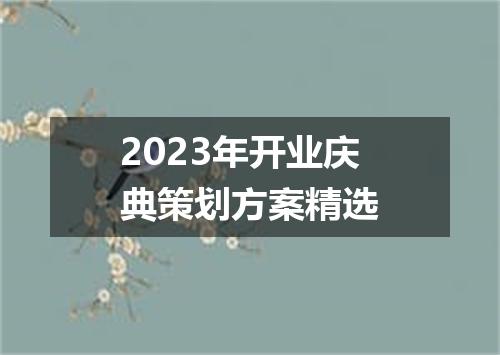 2023年开业庆典策划方案精选