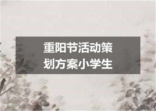 重阳节活动策划方案小学生