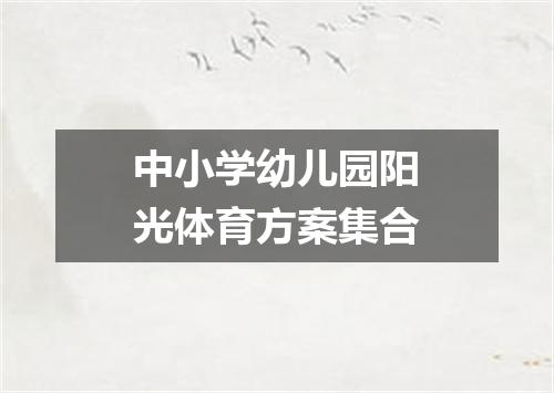 中小学幼儿园阳光体育方案集合