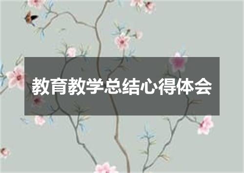 教育教学总结心得体会