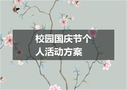 校园国庆节个人活动方案