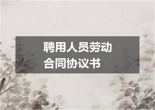聘用人员劳动合同协议书