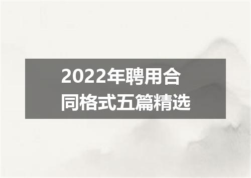 2022年聘用合同格式五篇精选