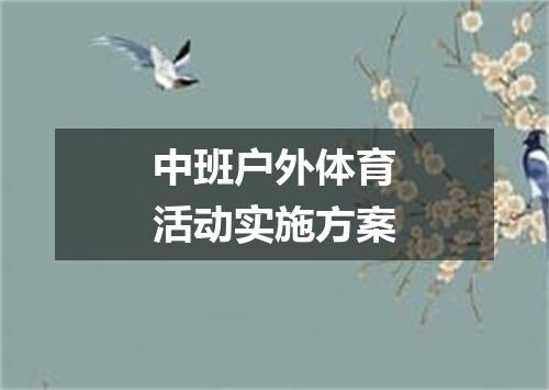 中班户外体育活动实施方案