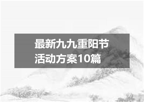 最新九九重阳节活动方案10篇
