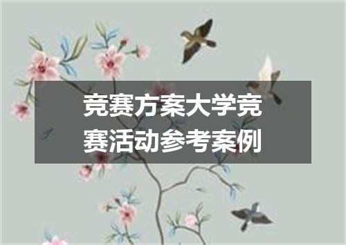 竞赛方案大学竞赛活动参考案例