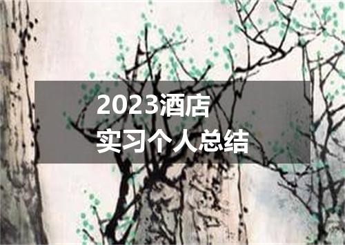 2023酒店实习个人总结