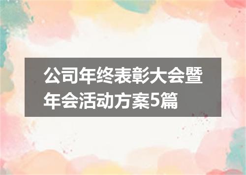 公司年终表彰大会暨年会活动方案5篇