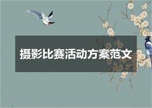 摄影比赛活动方案范文