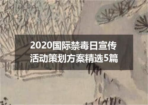 2020国际禁毒日宣传活动策划方案精选5篇