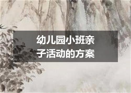 幼儿园小班亲子活动的方案