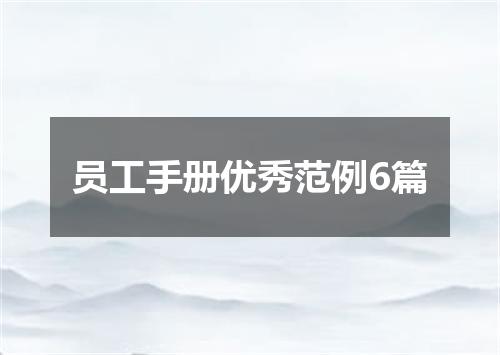 员工手册优秀范例6篇