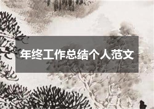年终工作总结个人范文