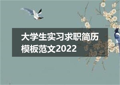 大学生实习求职简历模板范文2022