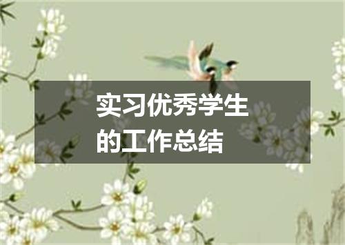 实习优秀学生的工作总结