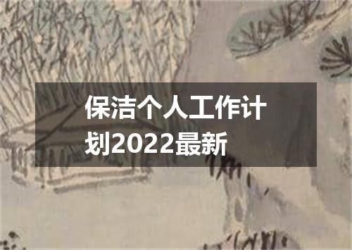 保洁个人工作计划2022最新