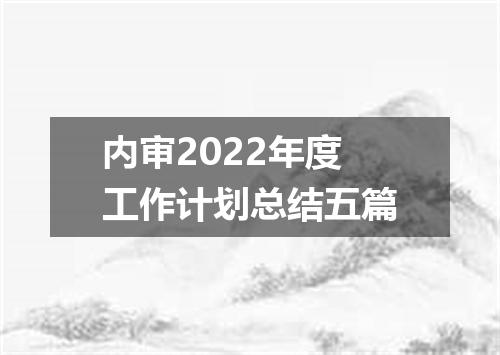 内审2022年度工作计划总结五篇